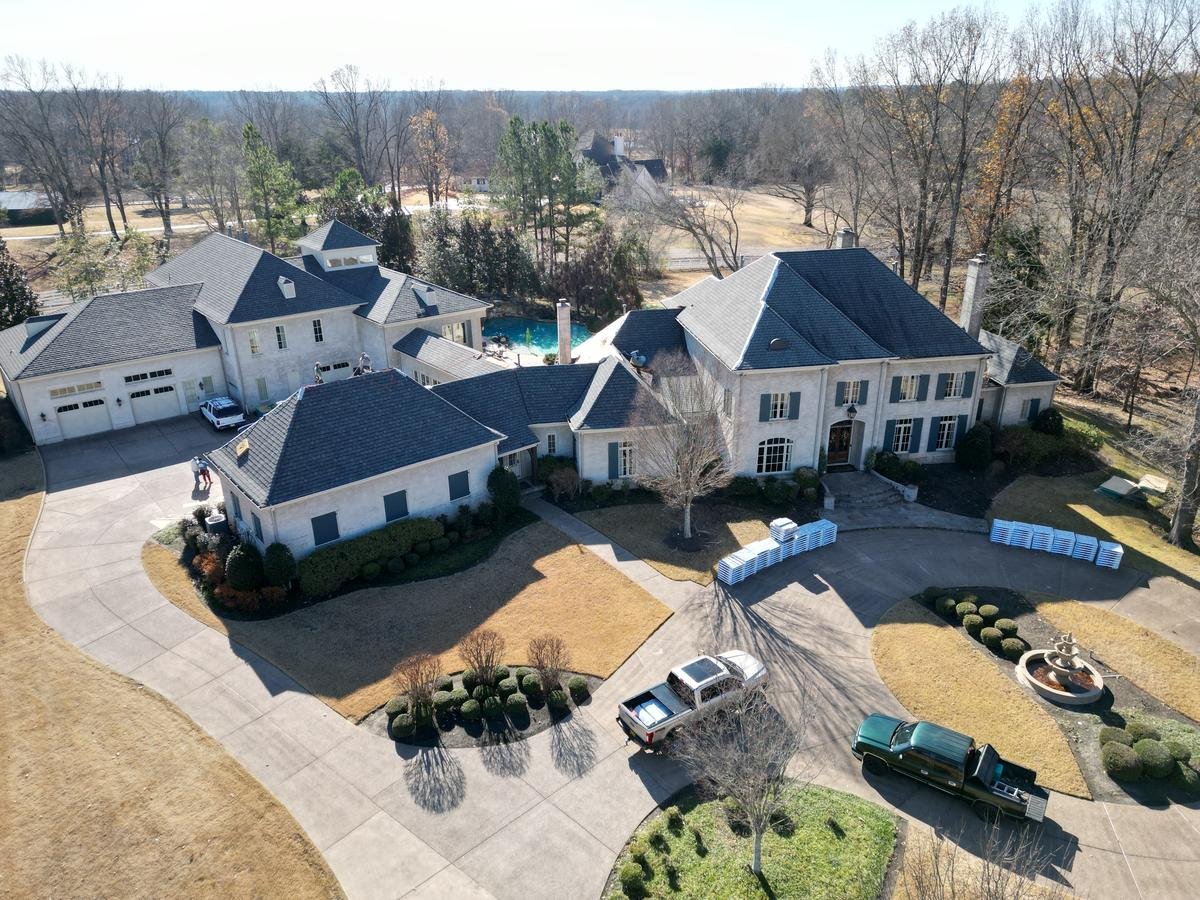 Aerial roofing project North Mississippi